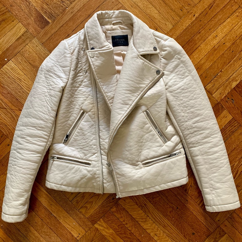 Zara faux leather motorcycle jacket